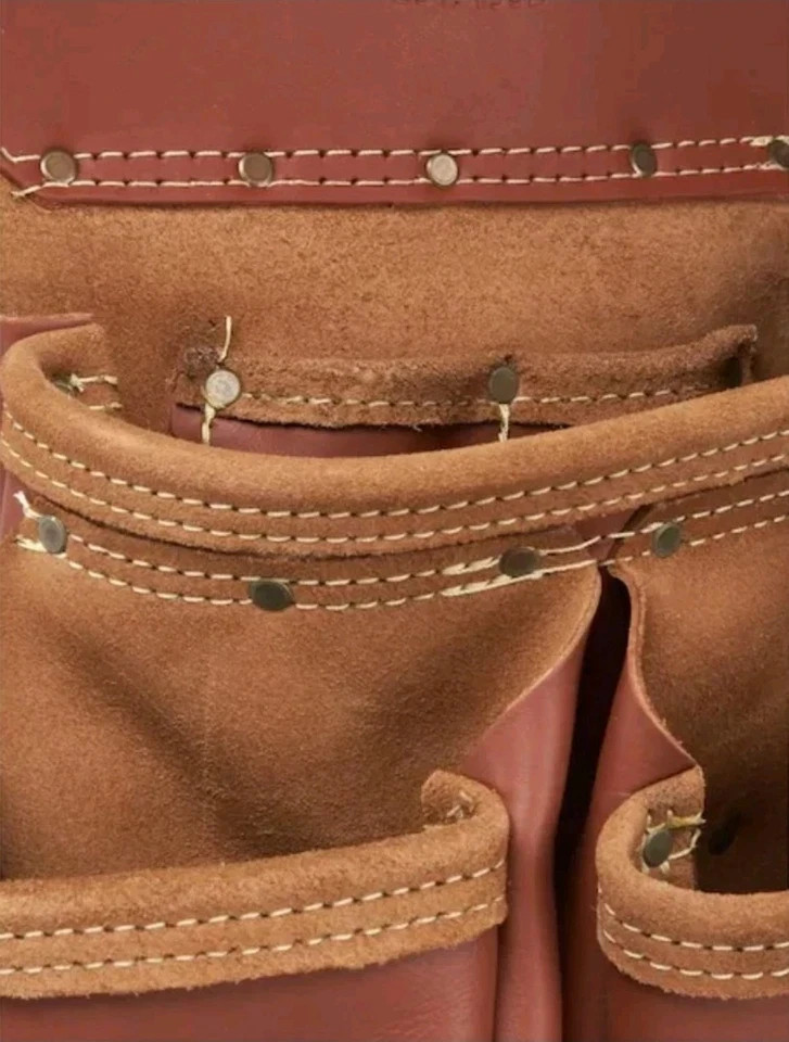 NEW Masters McGuire-Nicholas 1DM-527-M-2 Brown Leather Rig Tool Belt 52.5″ 2-Bag