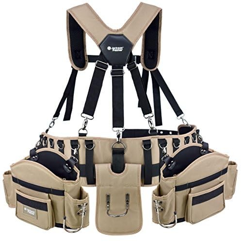 JACKSON PALMER Professional Tool Belt – Comfort Rig Tan One Size, & Black