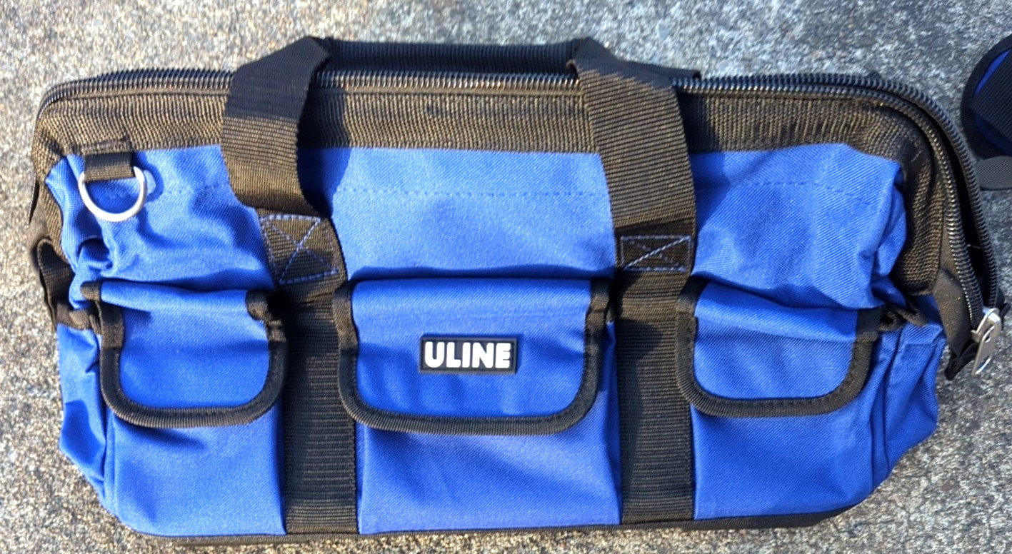 Unit Soft Tool Bag & Shoulder Strap 6 Inside Pockets 10 Out, Hard Base, Open Box
