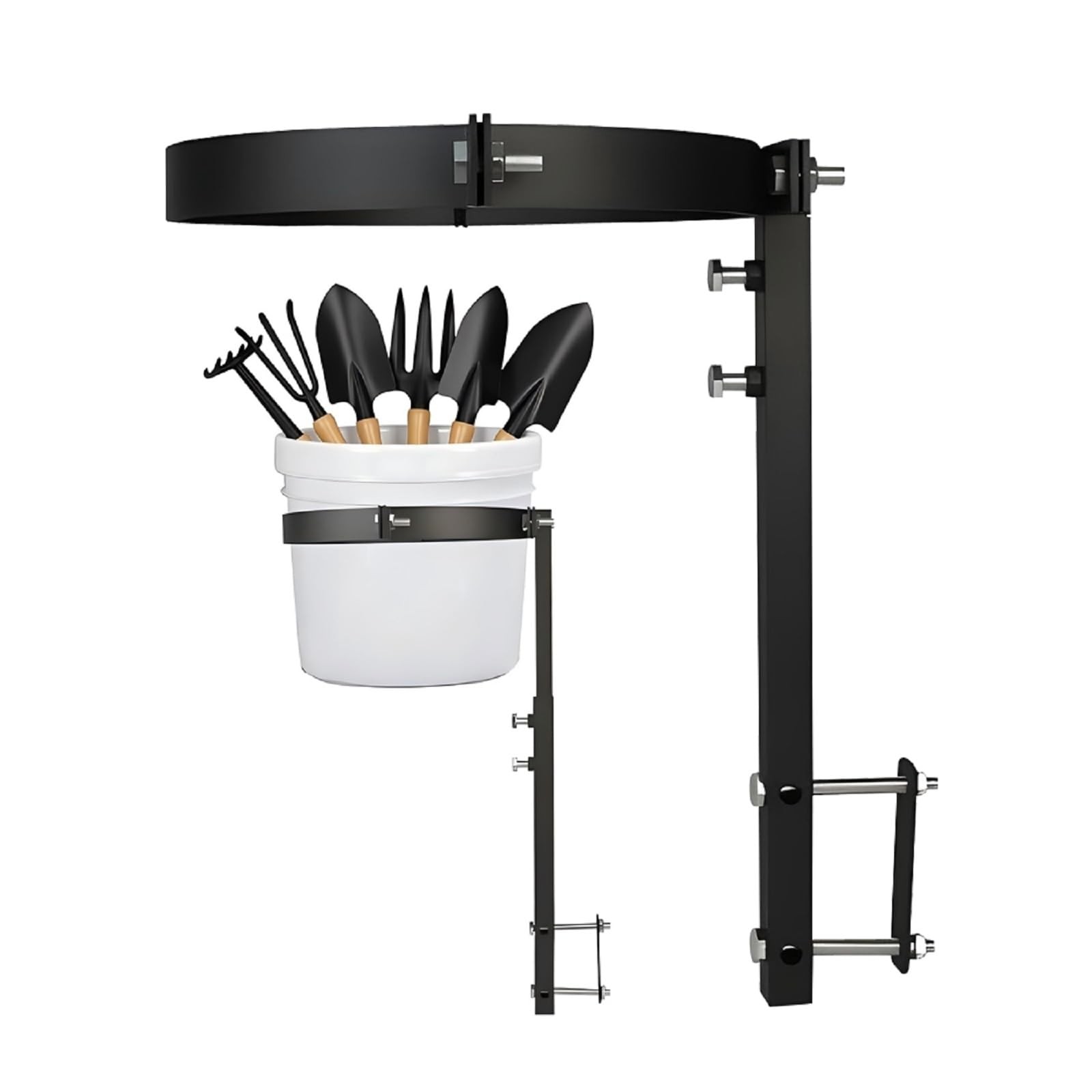 5 Gallon Bucket Holder 11.4 Inch Diameter, Adjustable Heavy-Duty Steel Storag…