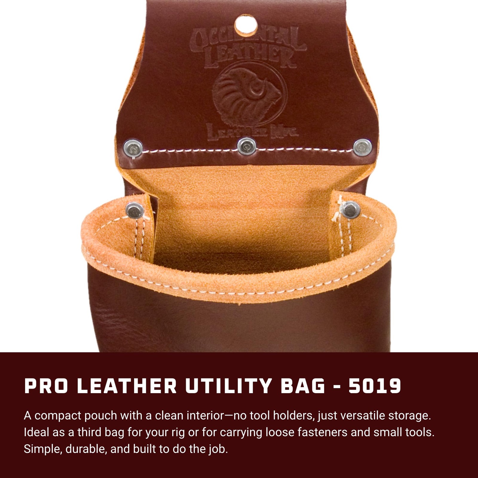 Pro Leather Utility Bag – 1 Pocket – Simple & Compact – Made in USA
