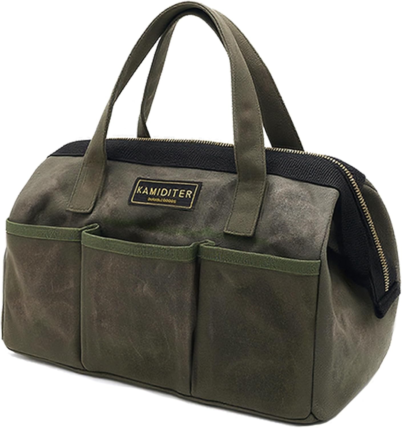 Waxed Canvas Tool Bag 16oz – Heavy Duty Zipper, Multi-Pocket Storage Organizer