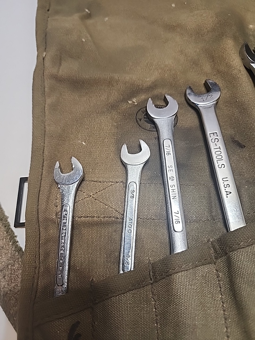 Nicholas Military Wrench Canvas Holder With Wrenches Se Shin And Other Wrenches