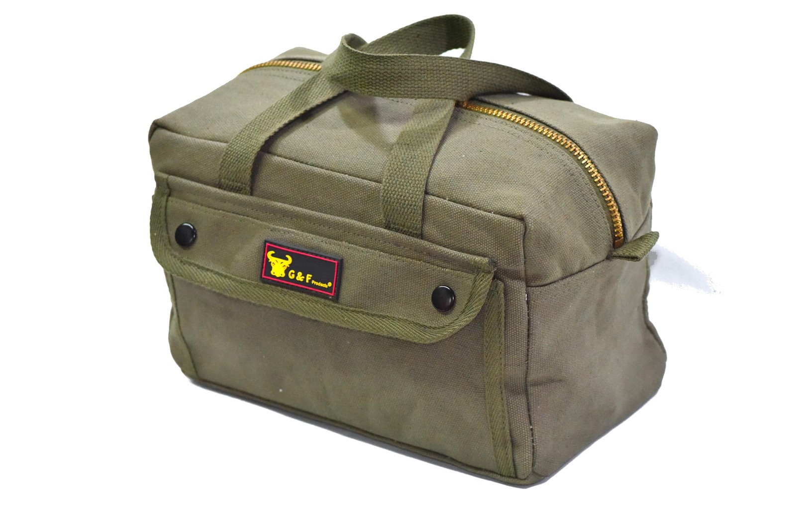 Waxed Canvas Military Duffle Bag, Water-Resistant, Adjustable Strap, Double Z…