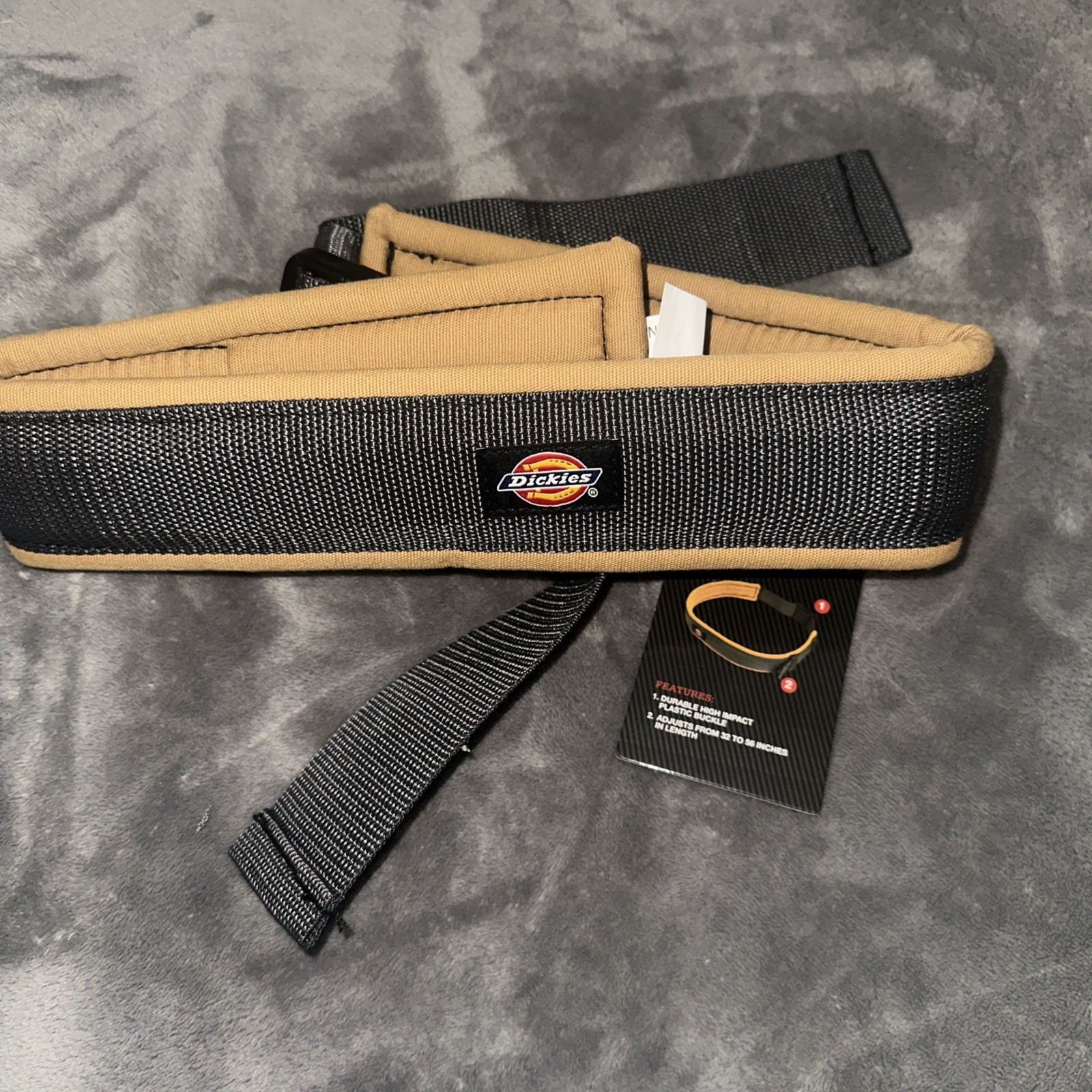 Dickies 3 Inch Padded Work Belt Gray Tan Adjustable 32 To 56 Inches 57001