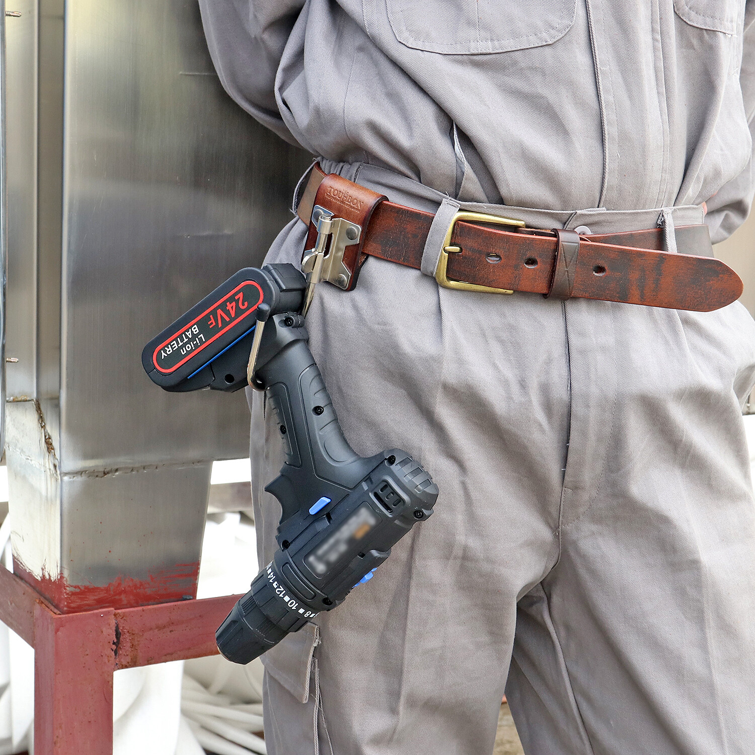 Leather Steel Float Tool Hook Belt Holster Trowel Hanger Power Carry USA