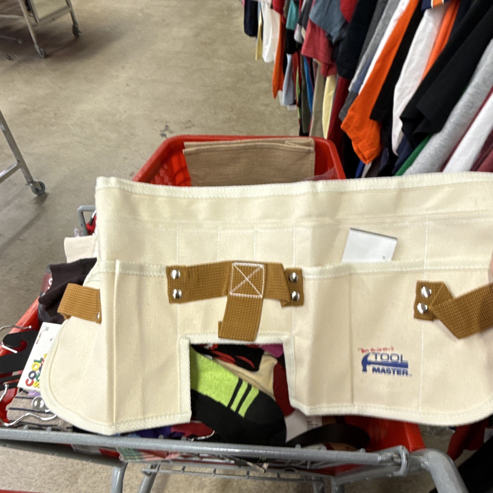 Tool Master Canvas Tool Belt Adjustable Quick Release Buckle Beige Brown