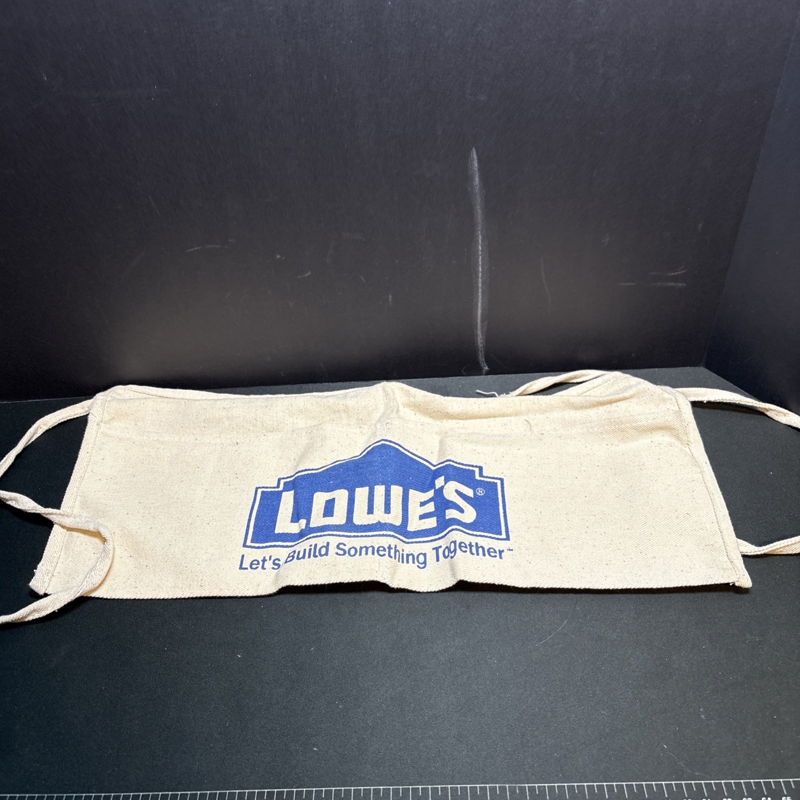 Lowe’s AWP Cloth Waist Apron Nail/Tool Bag 2 Pouch Cotton White Canvas