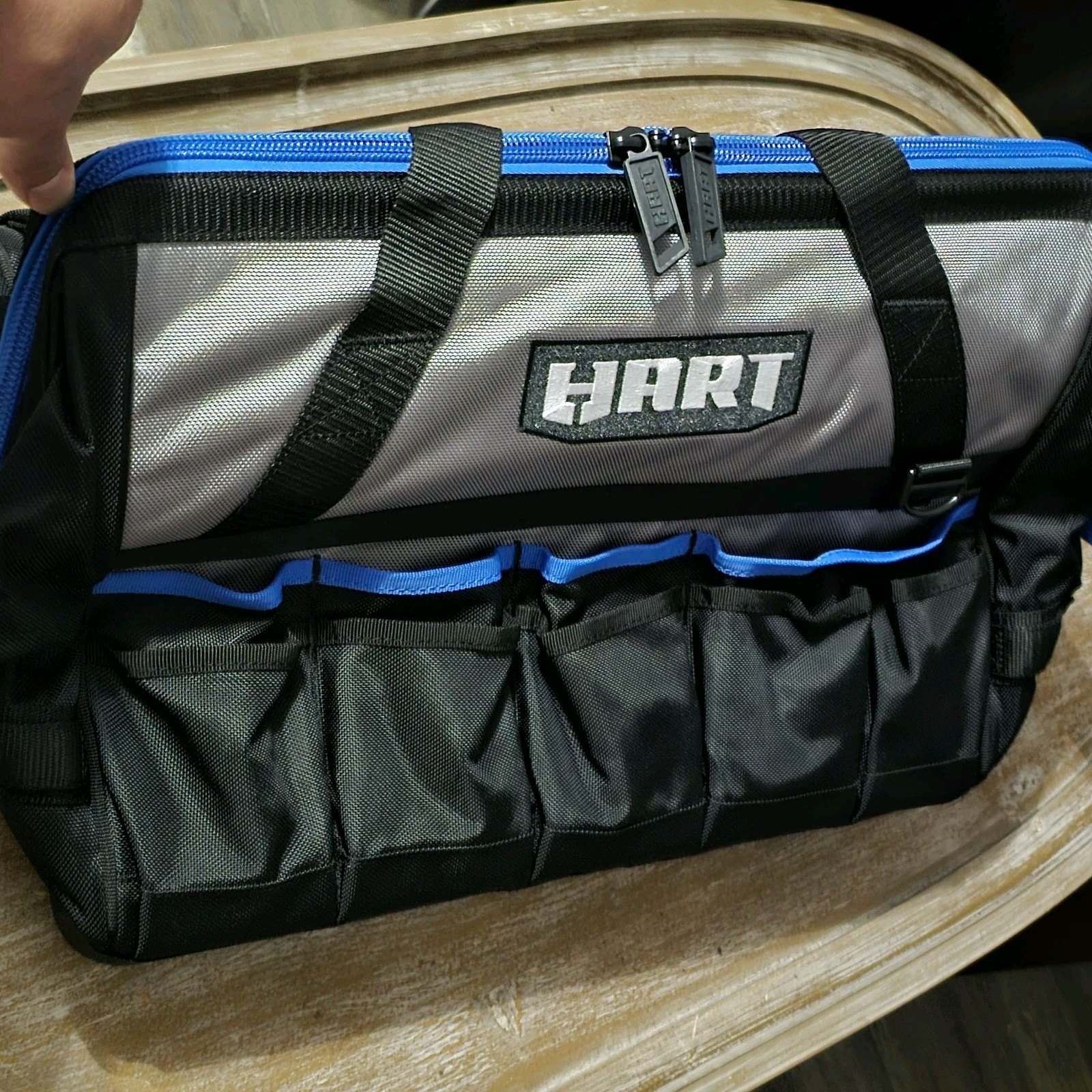 HART STACK 18In Hard Bottom Tool Bag DurableFabric Independent Waterproof Bottom