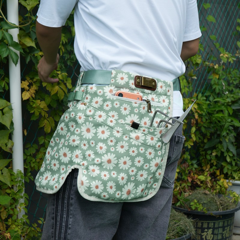 Tourbon Nylon Half Apron Florist Garden Tools Organizer for Household Gardening
