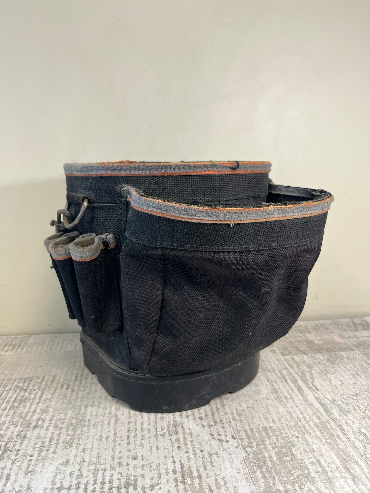 Klein Tools Nylon Tool Bag w/ Organizer Pockets, Black/Orange Bucket Bag
