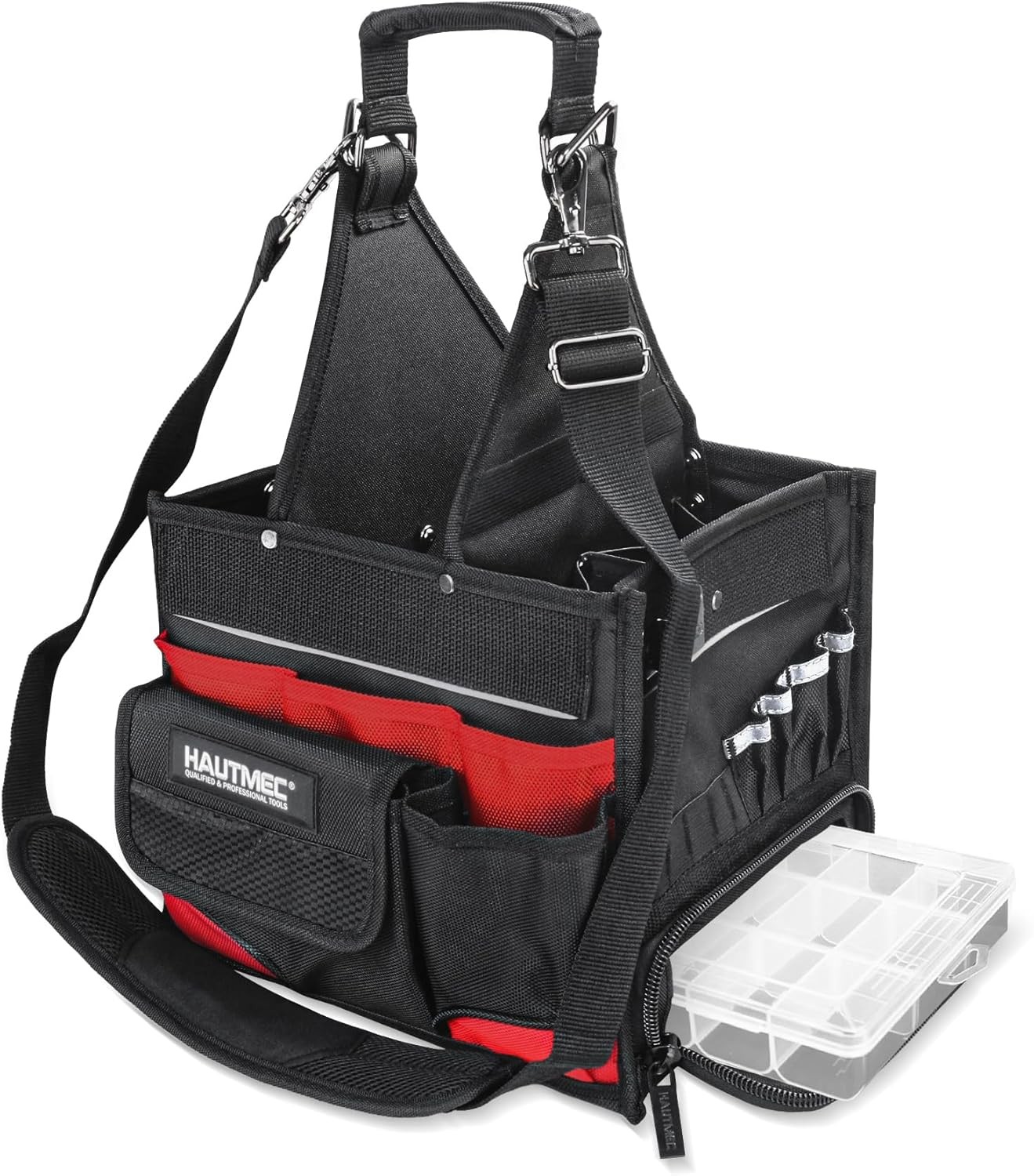 Tool Tote Pro Electrician Tool Bag 18-Pockets Open Top Tool Bag W/ Removable