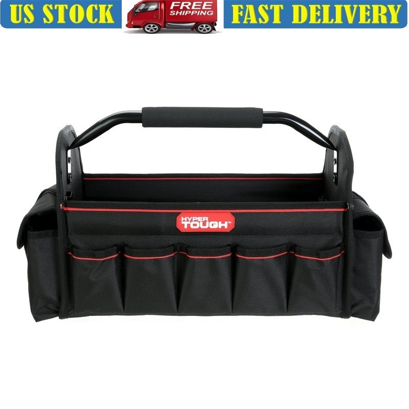 16 Inch Open Tote Tool Bag Heavy Duty Storage Organizer W/ Pockets & Handle New