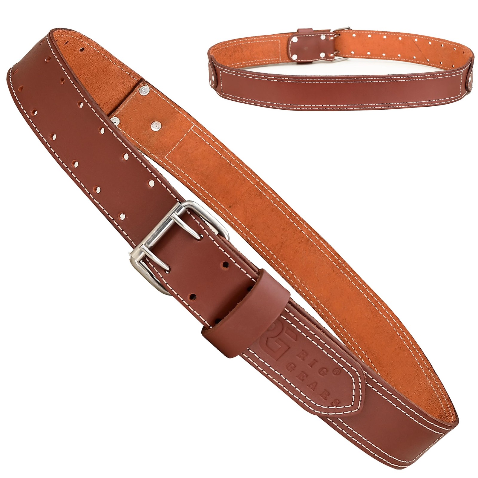 Leather tool belt for men grain leather work belts | 2 inch carpenter constaract