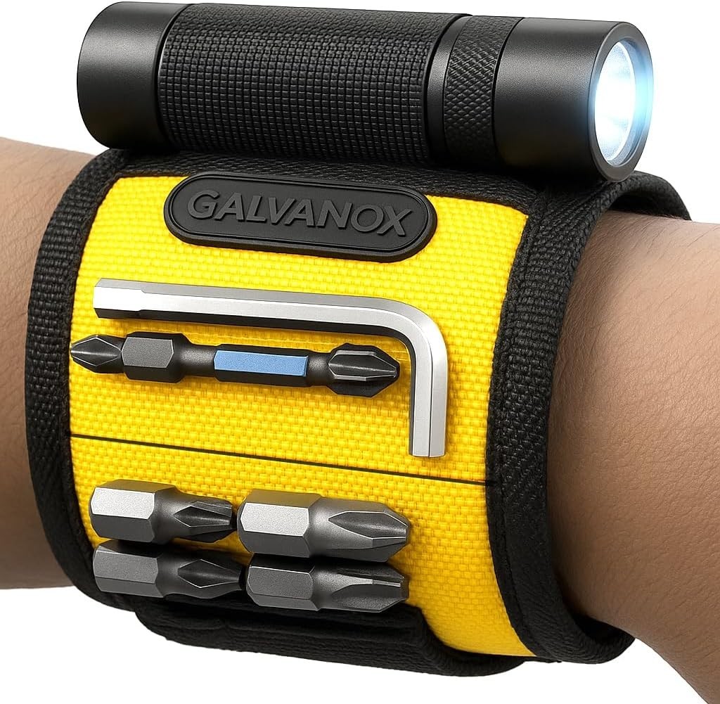 Magnetic Wristband with Hands-Free Work Light 3-Mode for Holding Screws Nails…