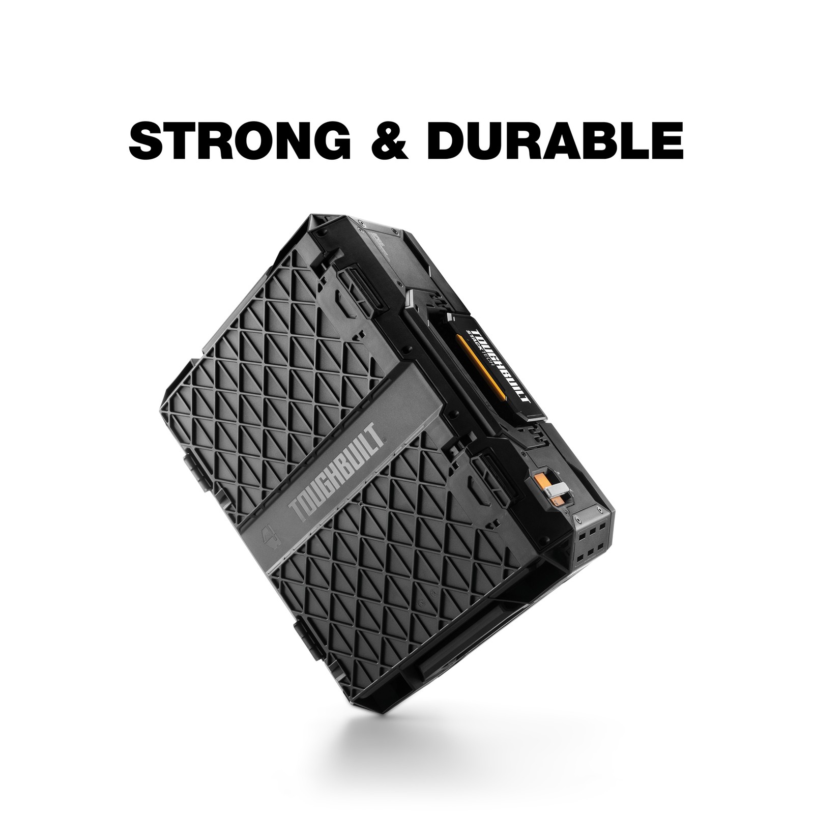 ToughBuilt StackTech Lockable Tool Box, Durable Plastic Storage Organizer, Black