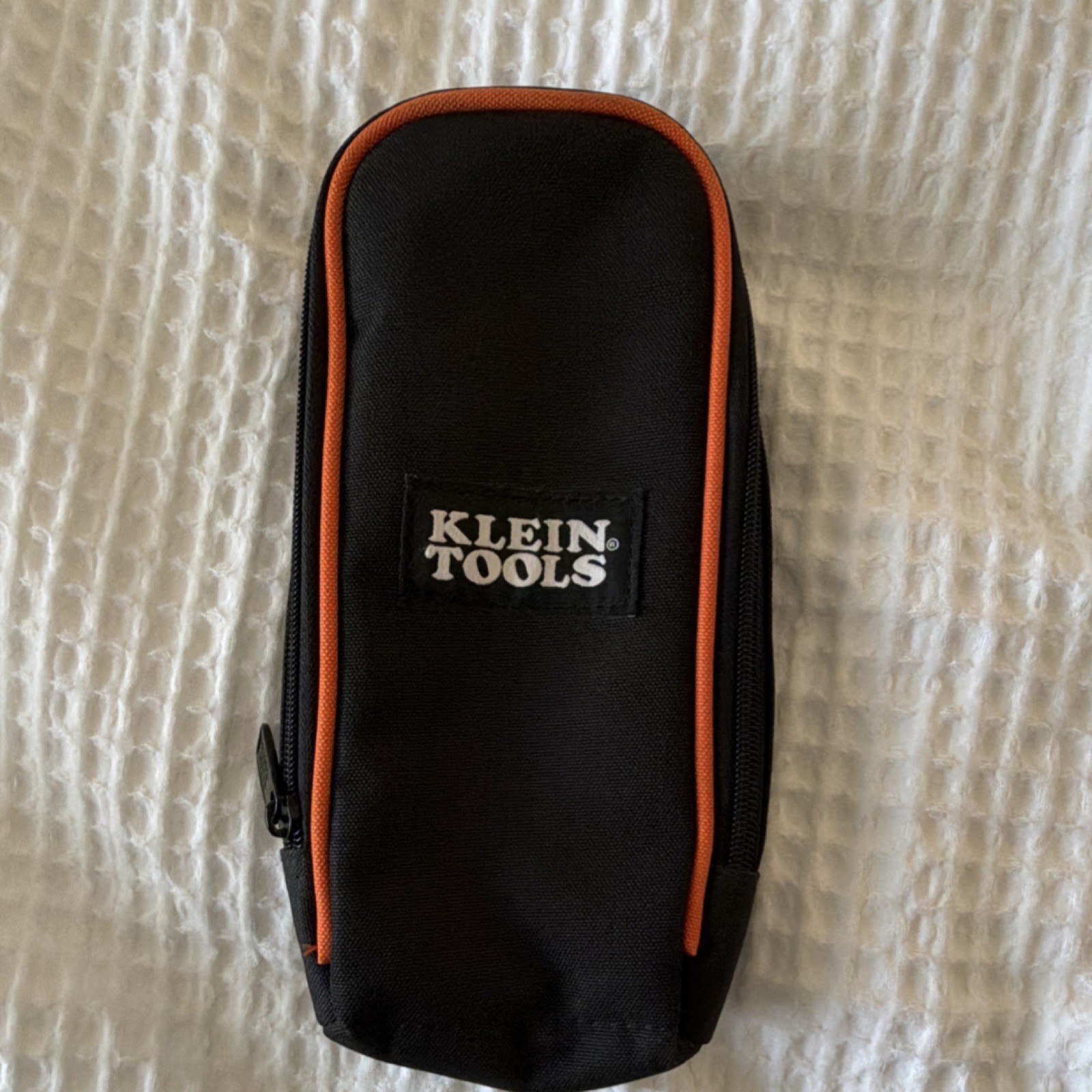 Klein Tools Zippered Fabric Tool Pouch Black and Orange Single Item Organizer