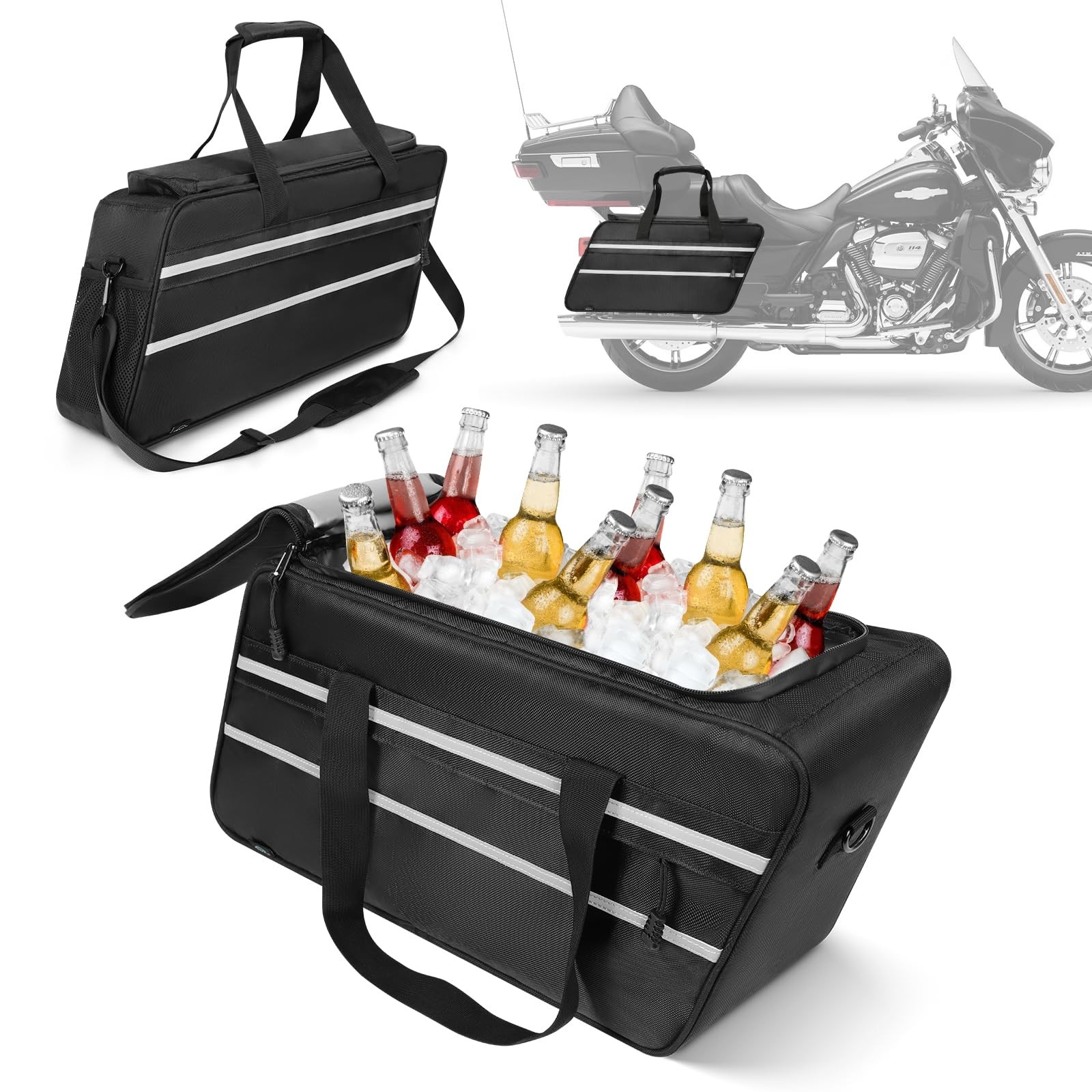Motorcycle Saddlebag Cooler Liner Bag, Insulated Saddle Bag Compatible with 1…