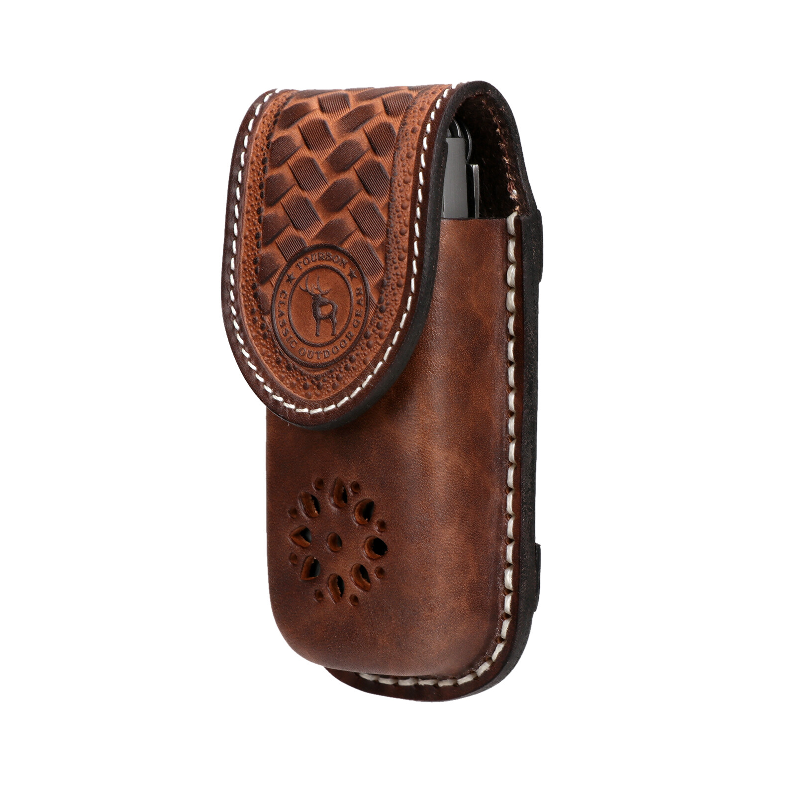 TOURBON Leather Pocket Knife Sheath Folding Knives Case Belt Pouch-Clearance