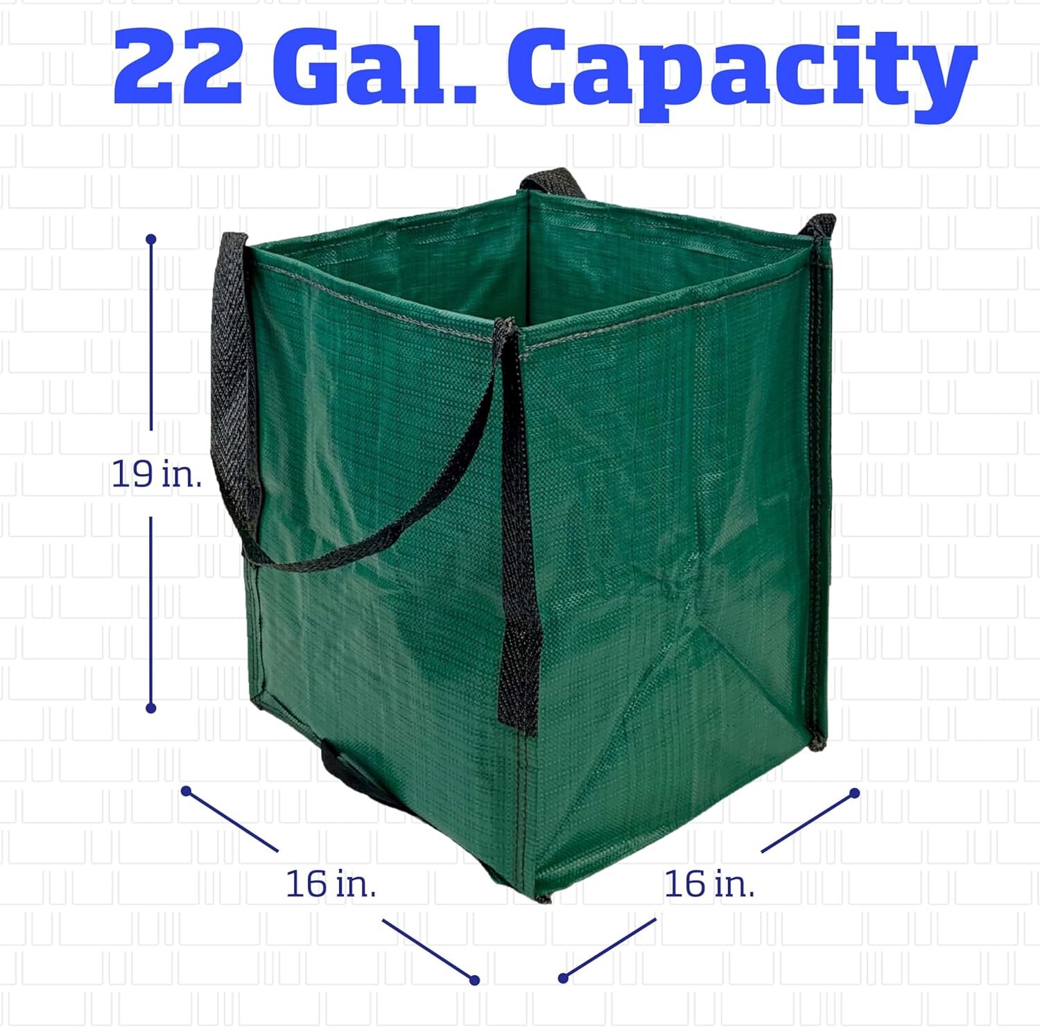 DURASACK Heavy Duty Storage Tote Bag 22-Gallon Rugged Woven Pack of 4, Green