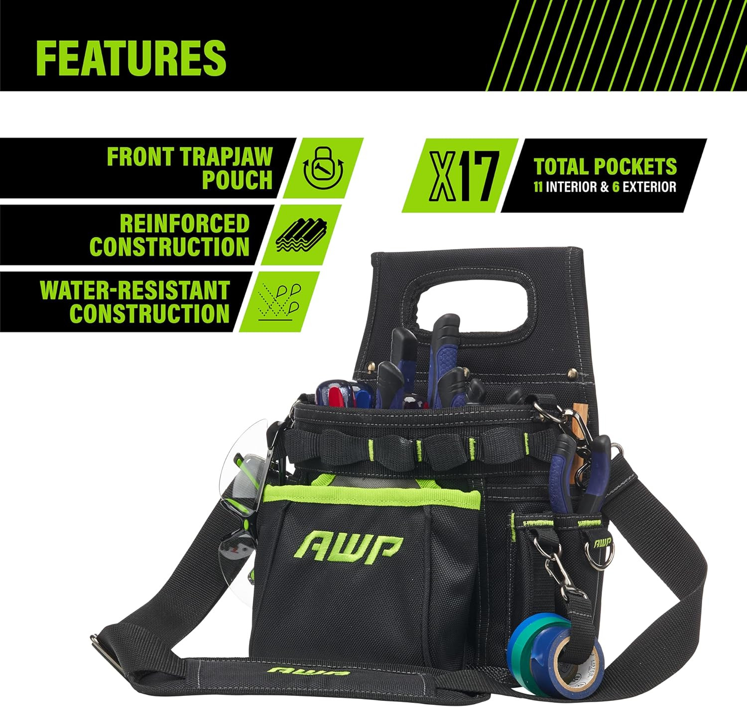 Tool Pouch, Electrician Tool Pouch, Premium, Professional Multi-Pocket Organizer